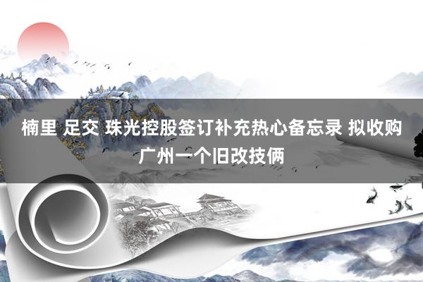 楠里 足交 珠光控股签订补充热心备忘录 拟收购广州一个旧改技俩