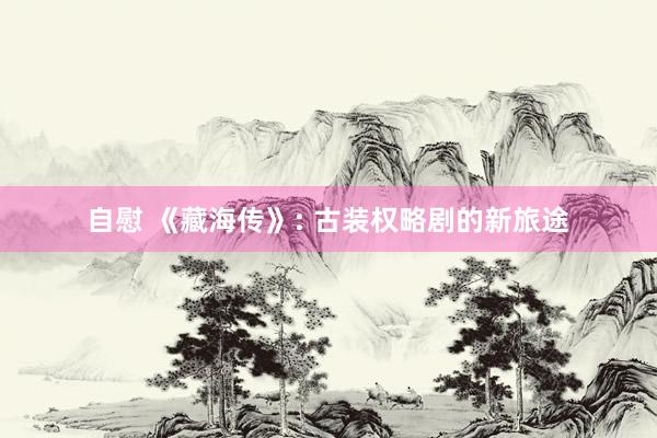 自慰 《藏海传》: 古装权略剧的新旅途